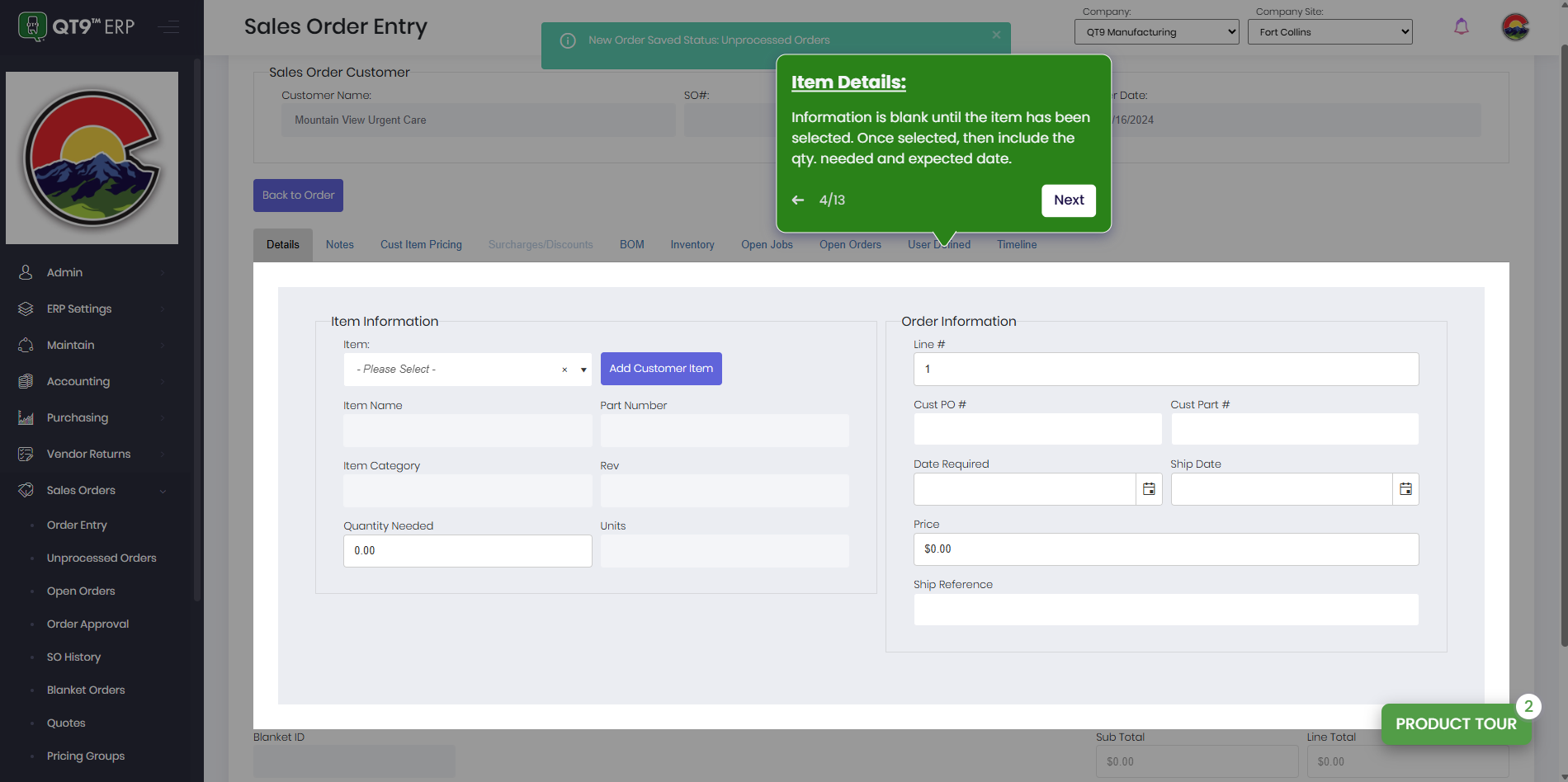 ERP Sales SL Screenshot