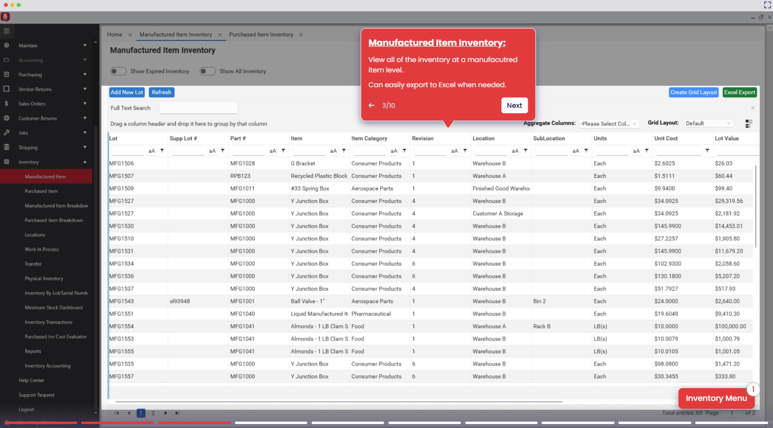 MRP Inventory SL Screenshot