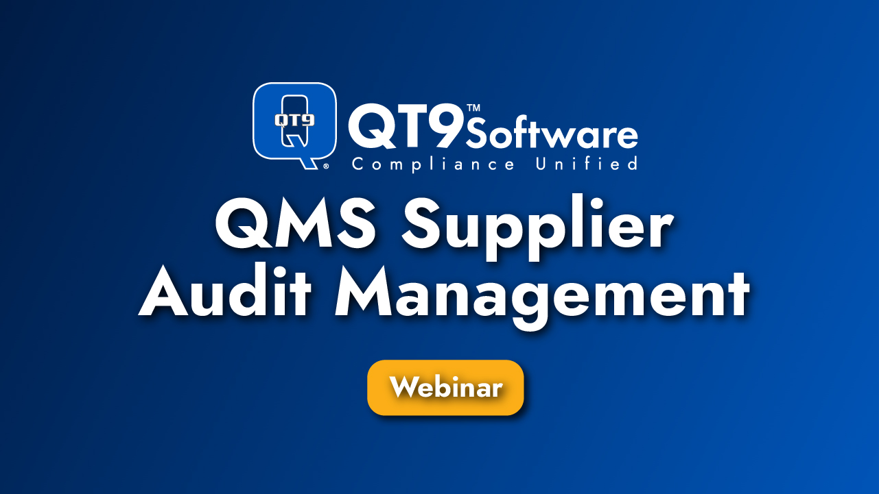 QMS Supplier Audit Management
