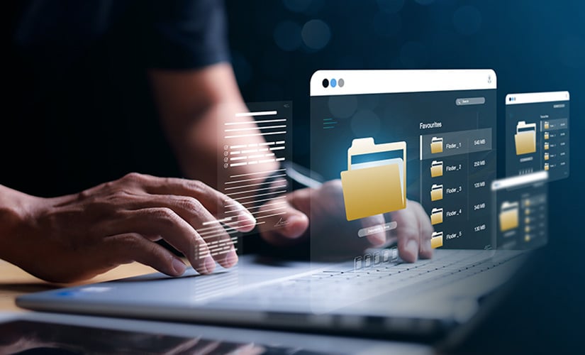 Using a laptop to organize and automate document control procedures