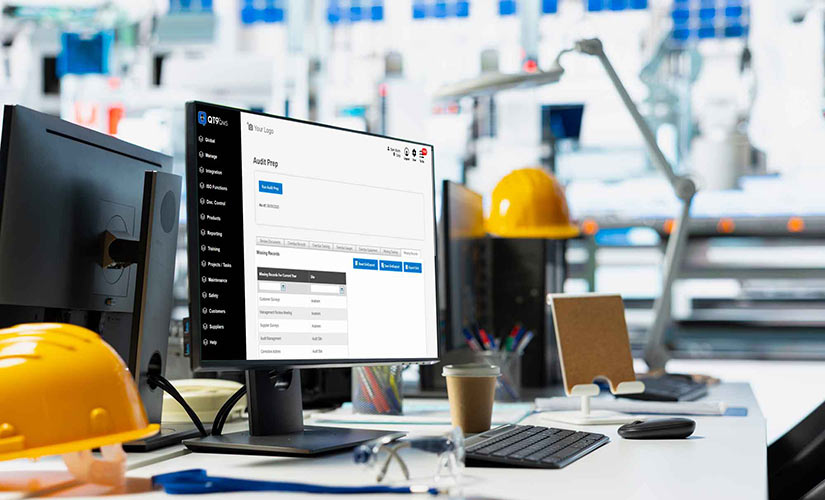 Computer monitor displays the new QT9 QMS Audit Prep module, one of several enhancements to QT9 QMS latest software update.